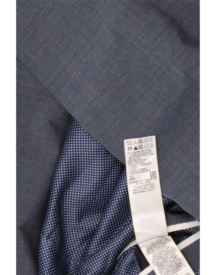 Giacca blazer a 2 bottoni Marks & Spencer da uomo UK 46 3XL lana blu