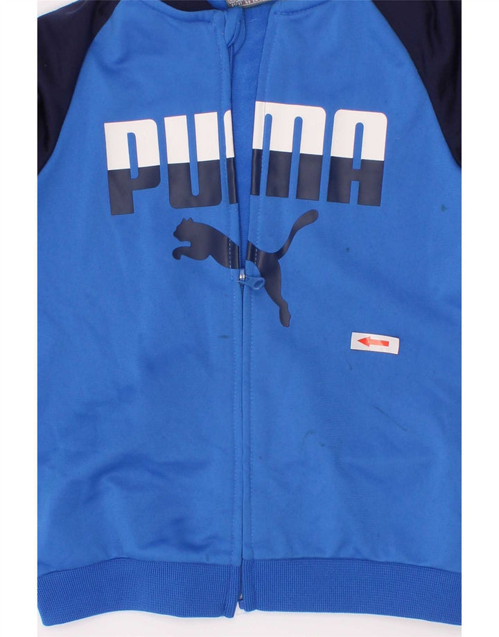 Giacca da tuta grafica da ragazzo Puma 2-3 anni in poliestere color block blu