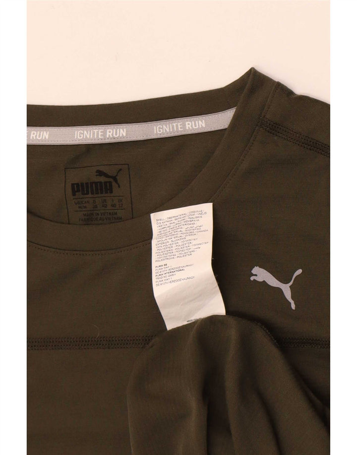 T-shirt da donna Puma UK 12 media poliestere kaki