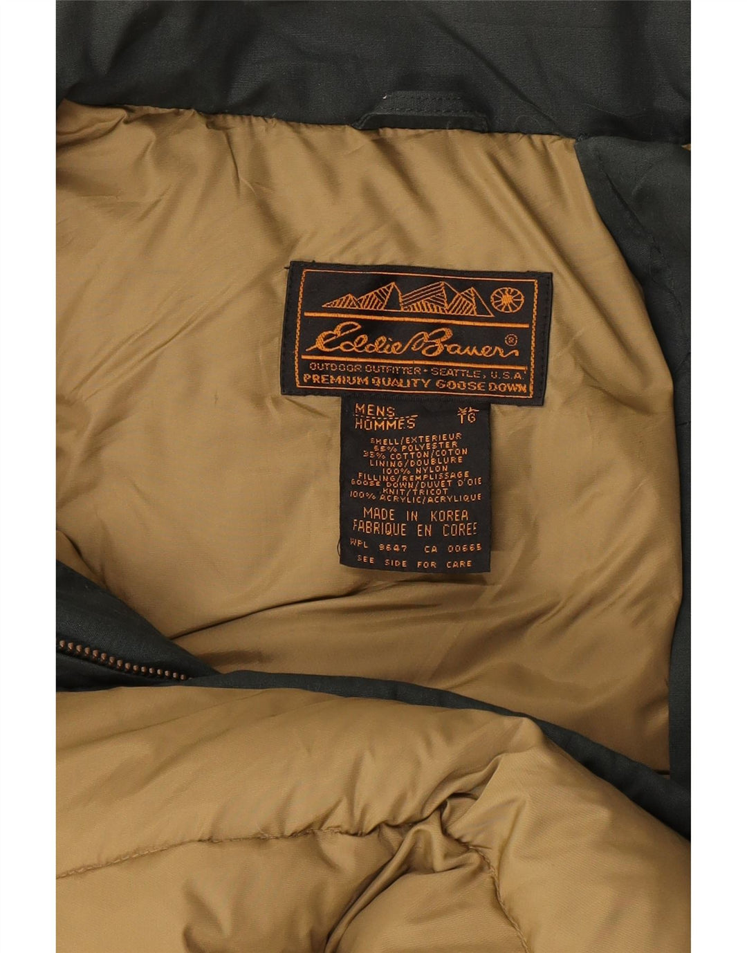 Giacca imbottita da uomo Eddie Bauer UK 42 XL poliestere verde