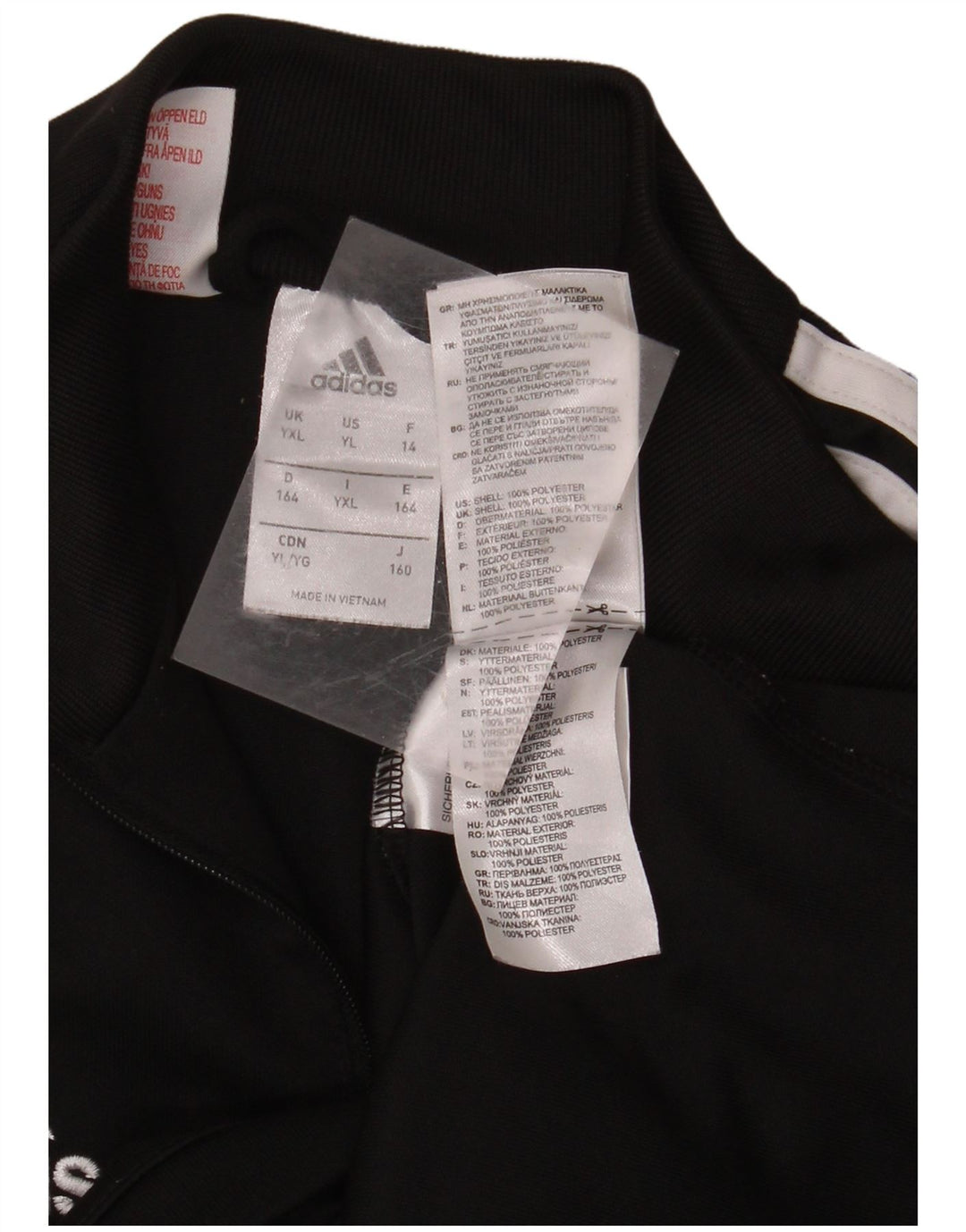 Top della tuta pullover ADIDAS da ragazzo Climacool 13-14 anni XL Nero