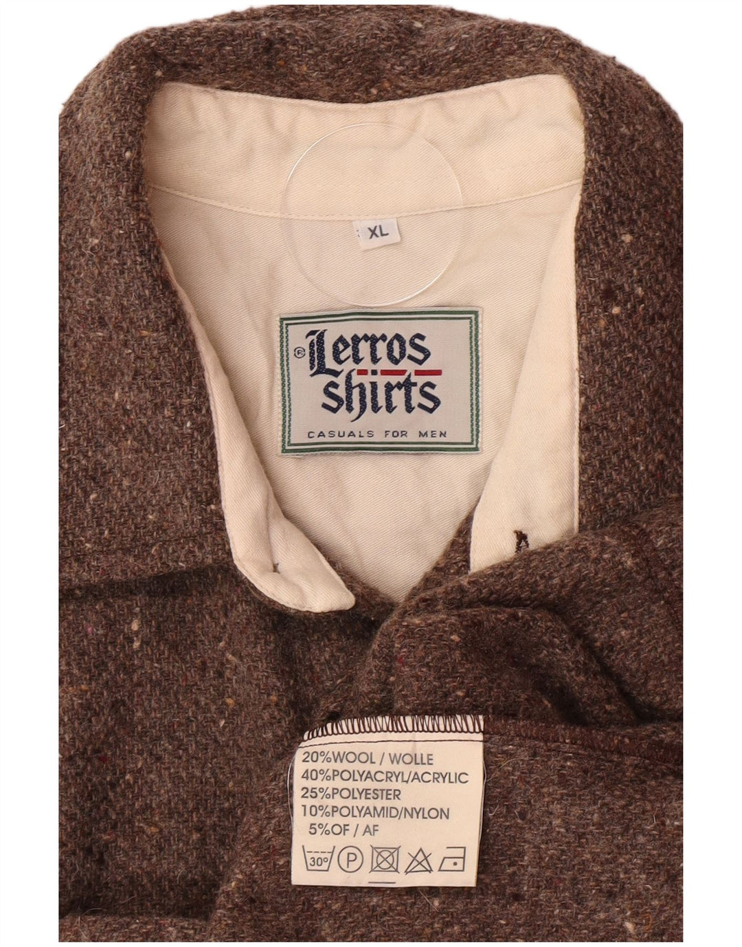 Camicia overshirt da uomo Lerros XL Acrilico chiazzato marrone
