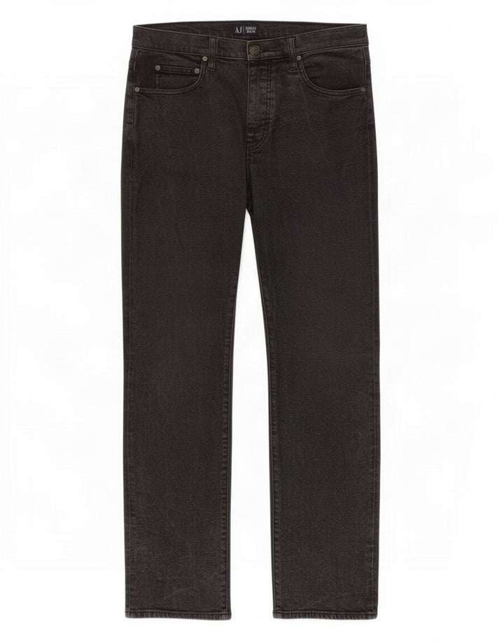 Jeans dritti da donna Armani W32 L33 cotone grigio