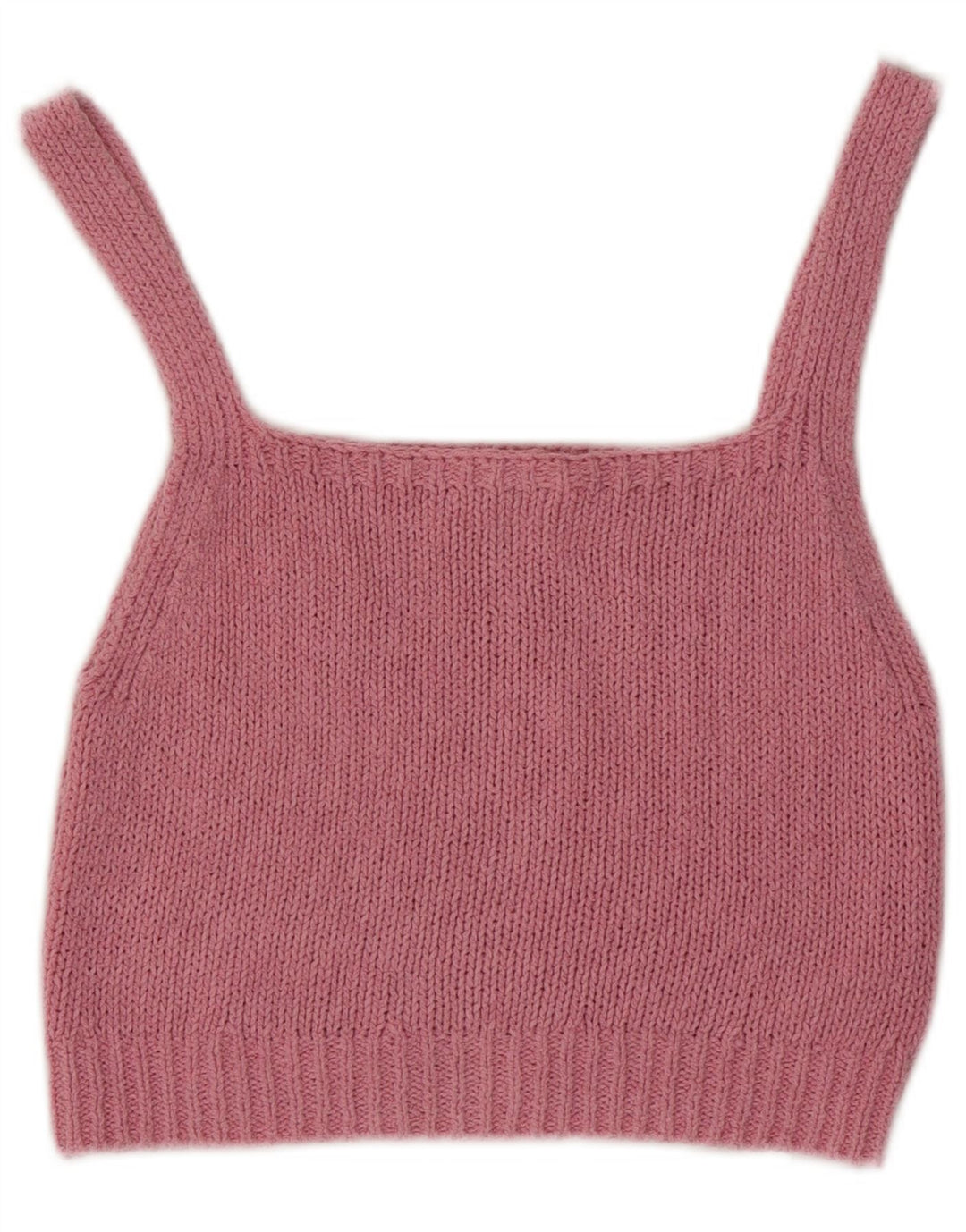 Top corto in maglia da donna Zara UK 12 cotone rosa medio