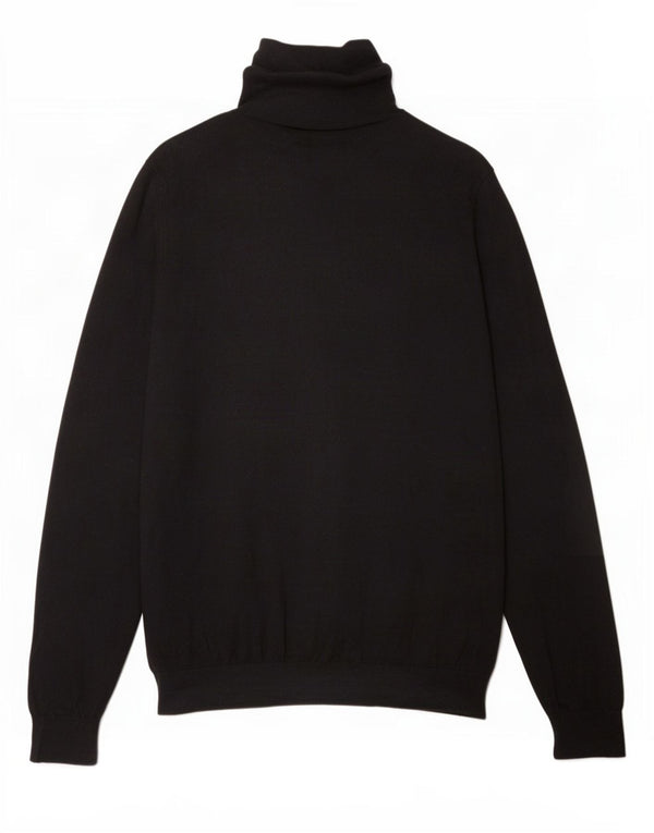 Maglione maglione da donna a collo alto Massimo Dutti UK 16 grande cotone nero