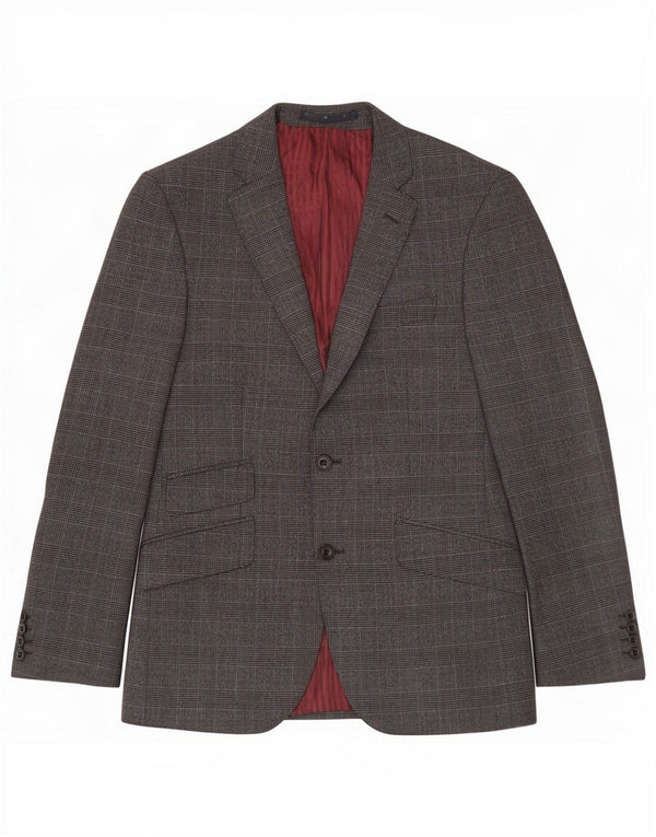 Giacca blazer a 2 bottoni da uomo Marks & Spencer UK 38 Lana a quadri grigio medio