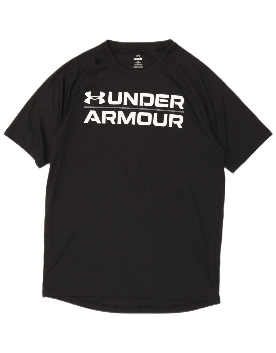 T-shirt grafica da uomo Under Armour Top in poliestere nero medio