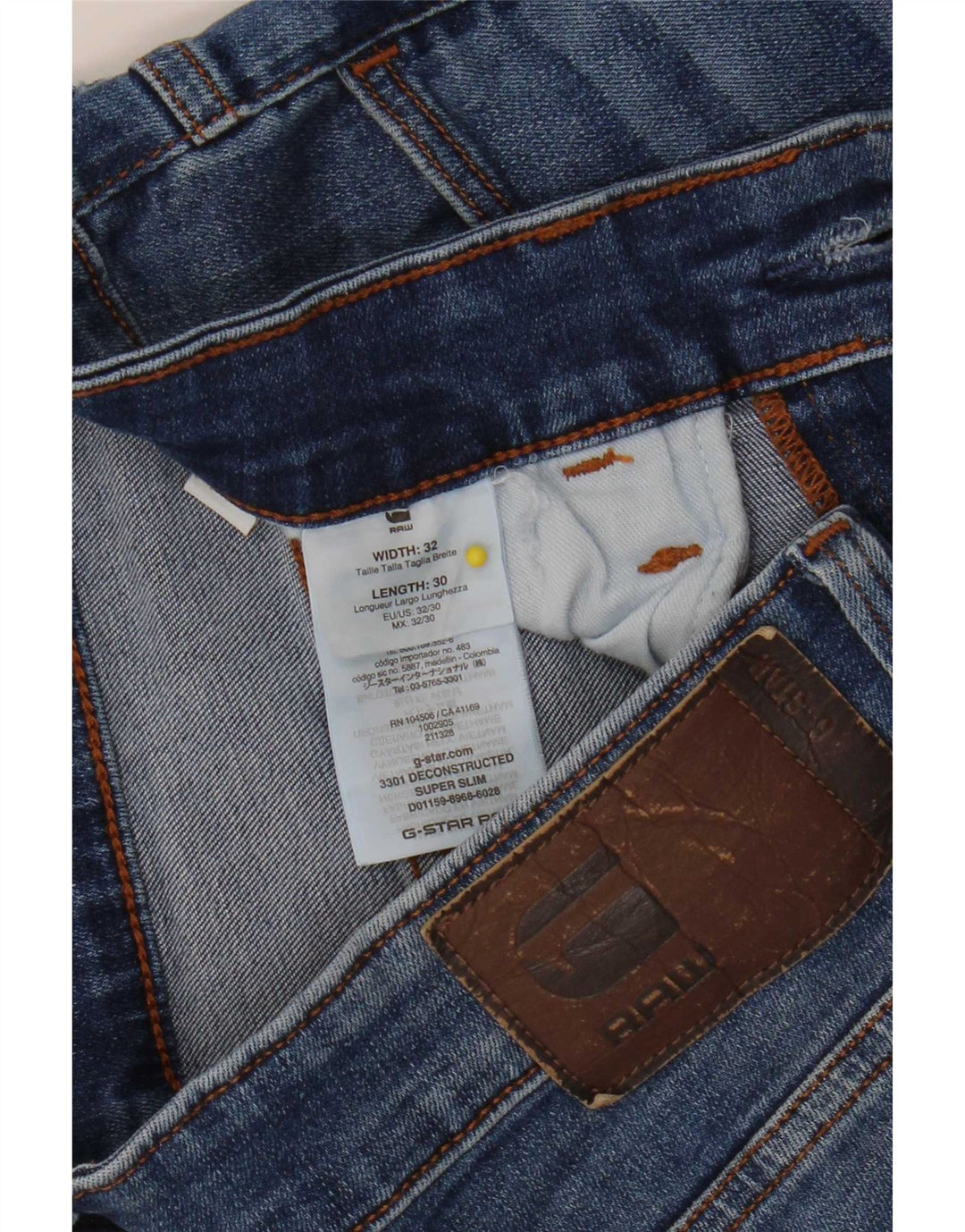 Jeans super slim G-Star da donna 3301 W32 L30 cotone blu