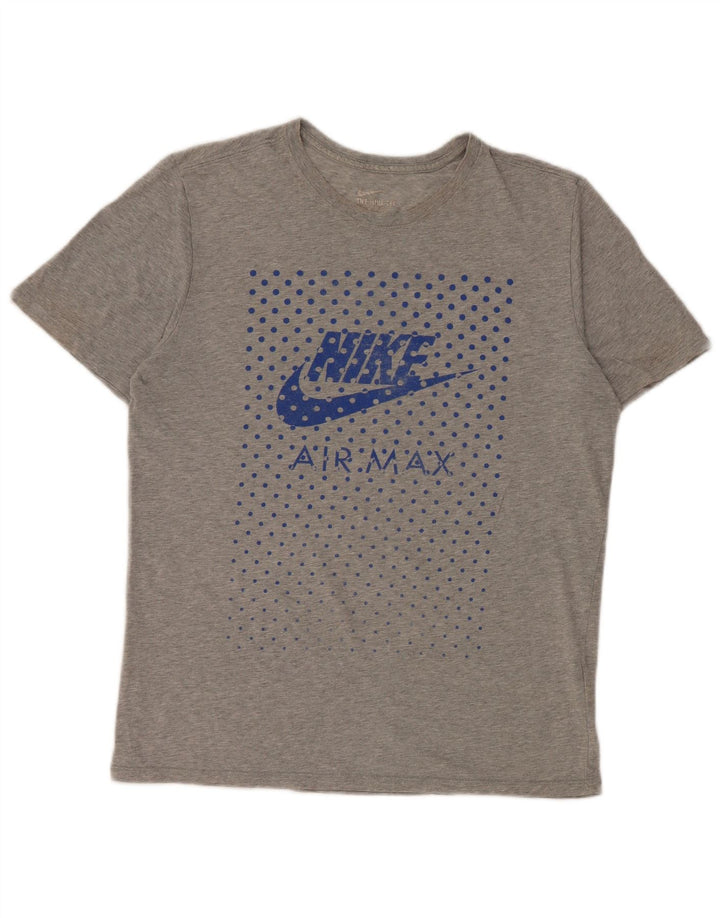 T-shirt grafica Nike Air Max da uomo in cotone grigio medio