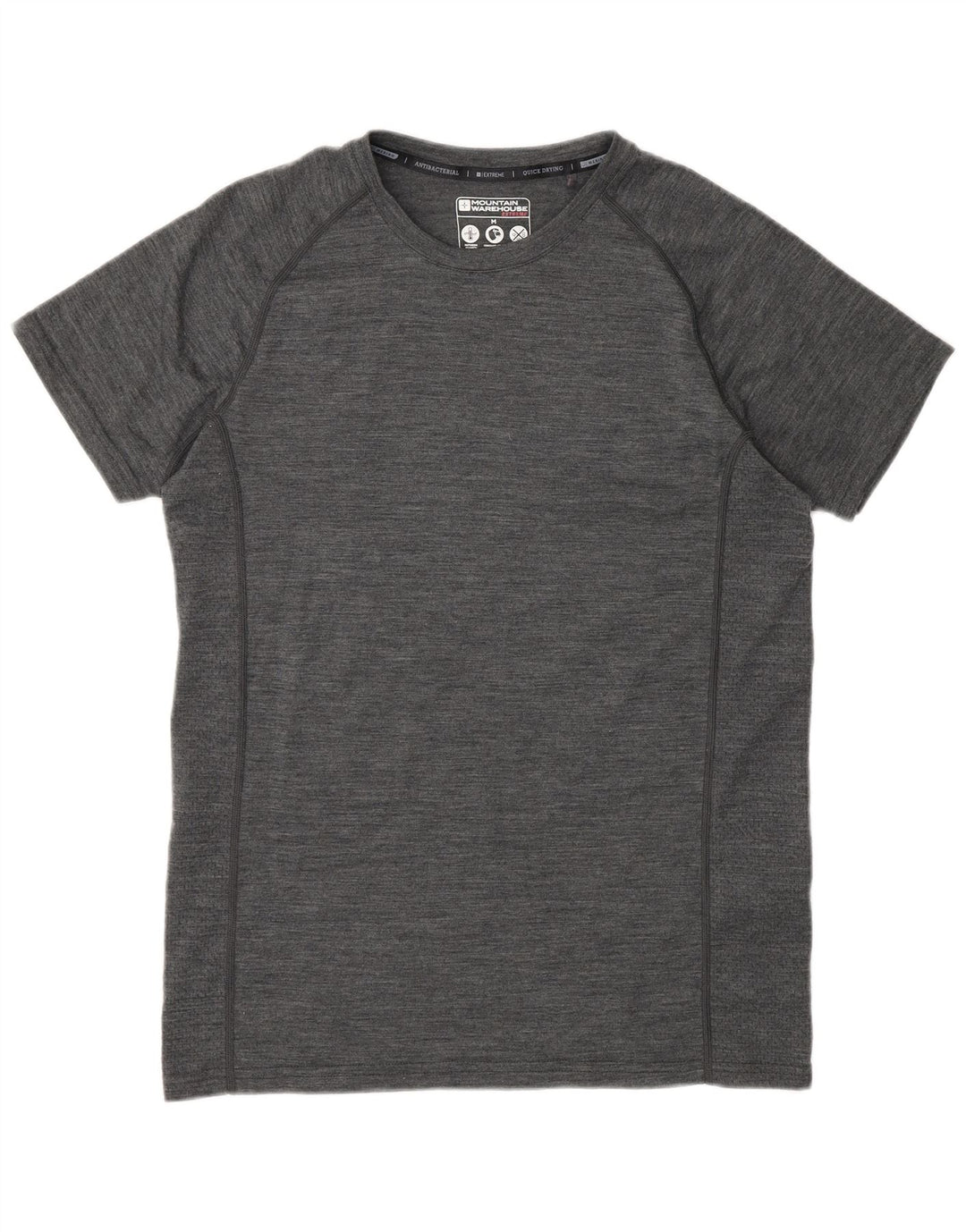 T-shirt da uomo Mountain Warehouse Top in lana merino screziata grigio medio
