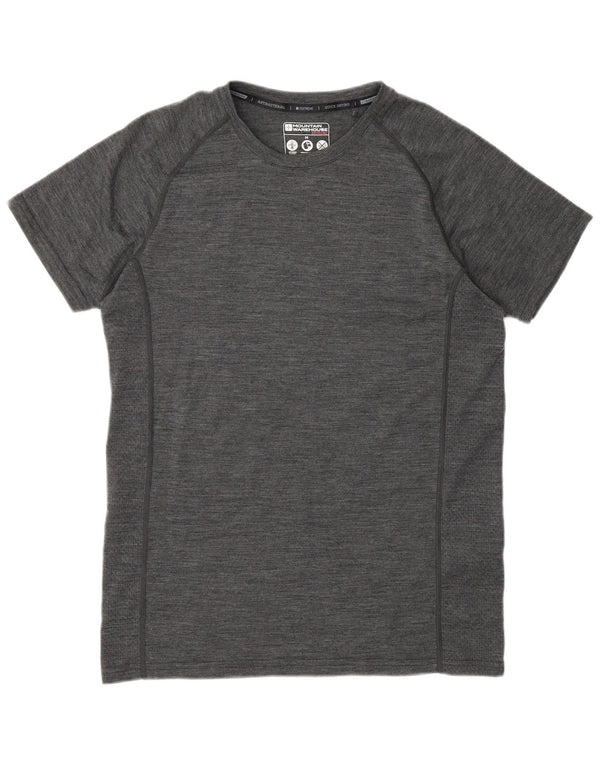 T-shirt da uomo Mountain Warehouse Top in lana merino screziata grigio medio