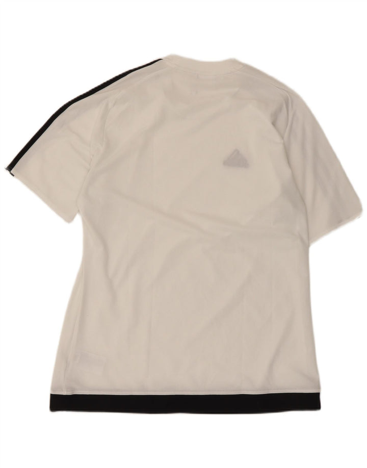T-shirt Adidas Climalite da uomo Top in poliestere color block bianco medio
