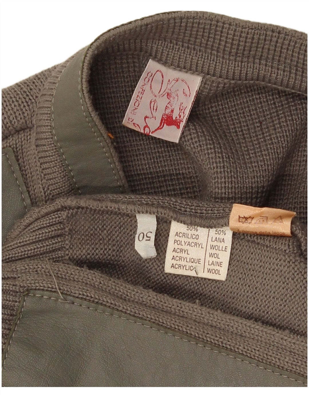 Maglione cardigan da uomo vintage IT 50 acrilico marrone medio
