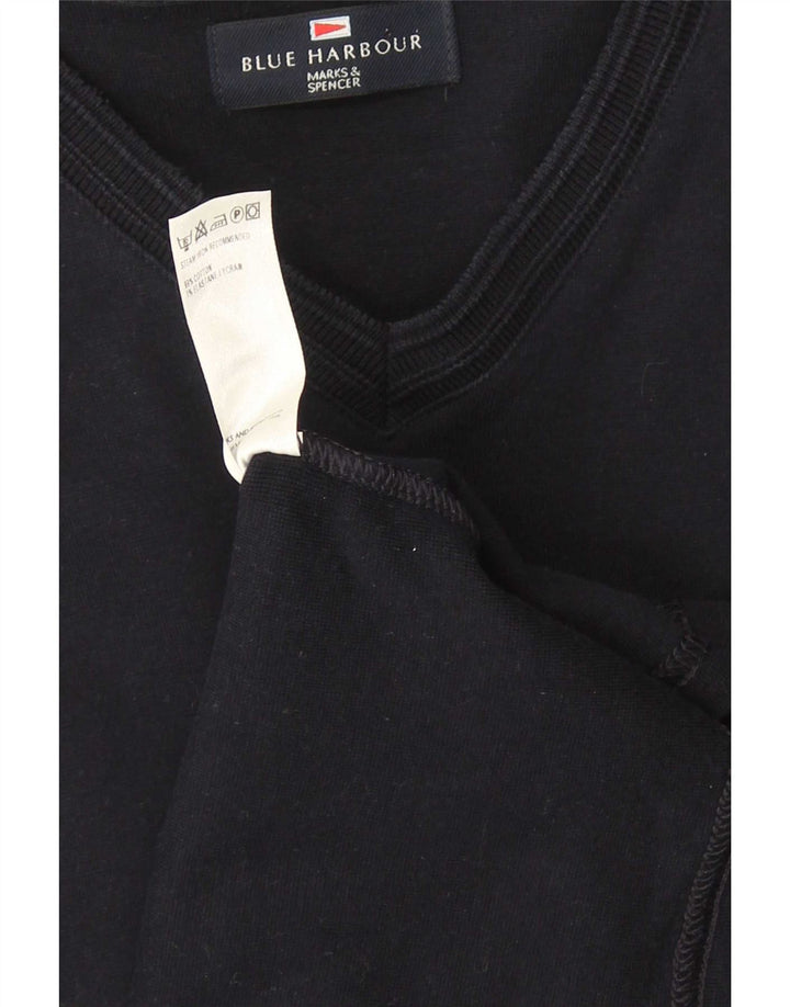 Marks & Spencer Top da uomo blu Harbour manica lunga XL cotone blu navy