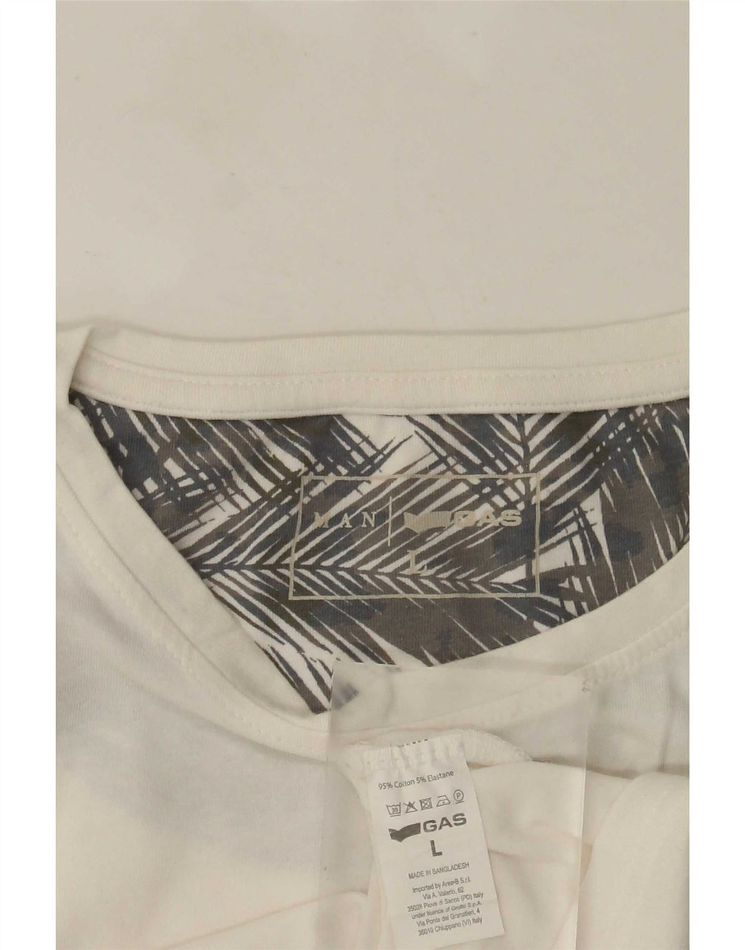 T-shirt grafica da uomo Gas Top grande in cotone bianco