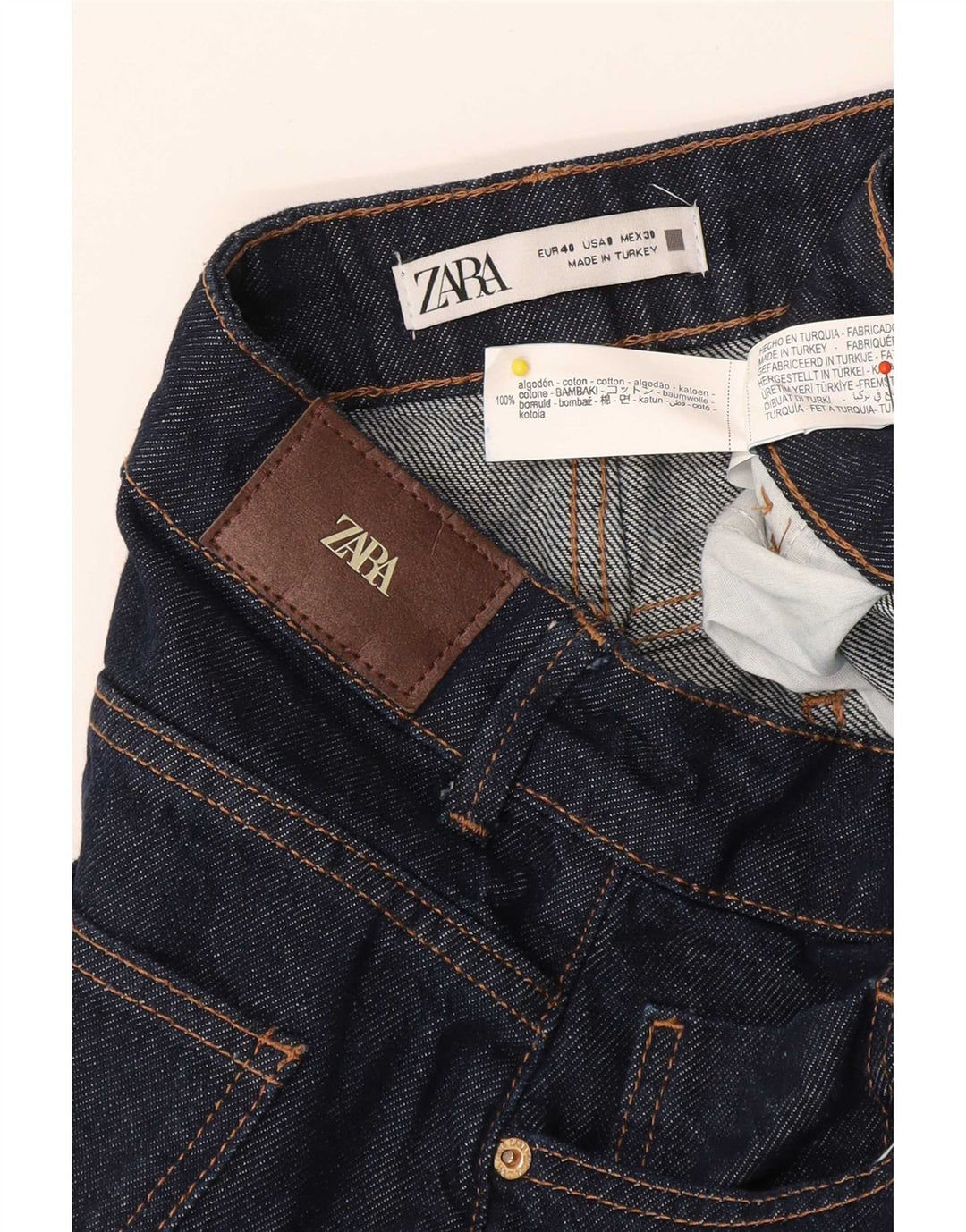 Jeans larghi da donna Zara EU 40 medio W30 L27 cotone blu navy