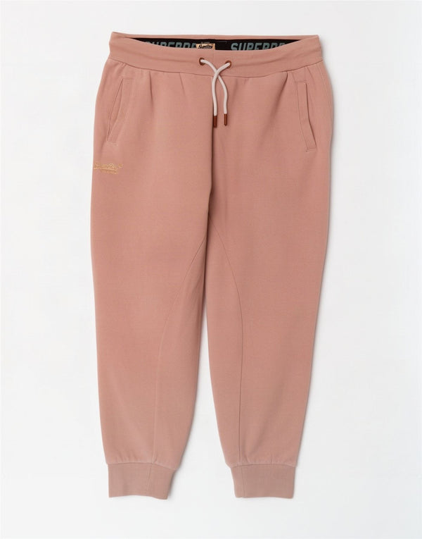 Pantaloni da tuta da donna Superdry Joggers UK 16 Large Rosa Cotone