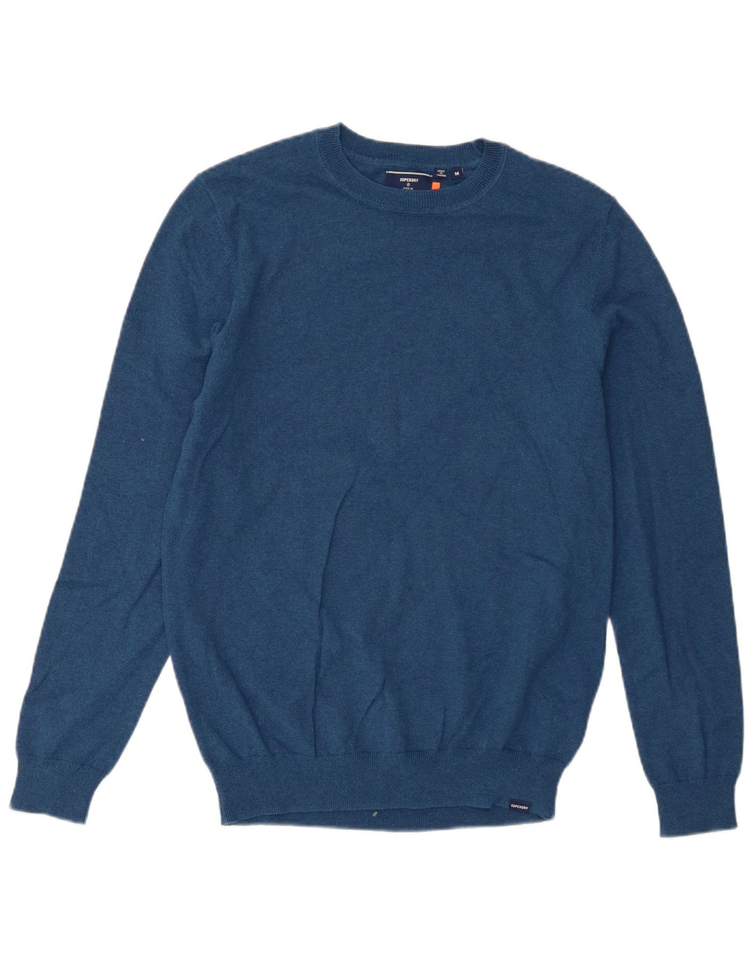 Maglione maglione girocollo da uomo Superdry in cotone blu medio