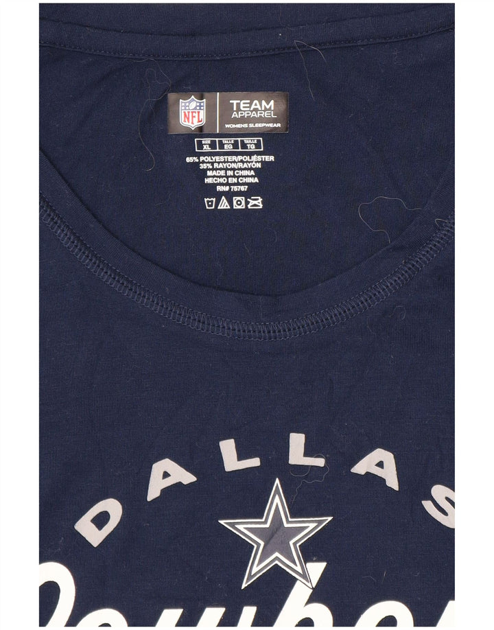T-shirt grafica da donna NFL Dallas Cowboys UK 18 XL poliestere blu navy