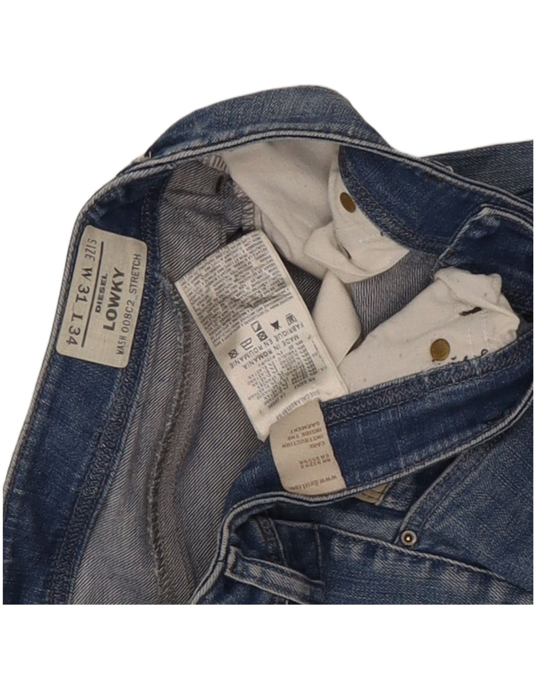 Jeans dritti Lowky da donna Diesel W31 L29 cotone blu