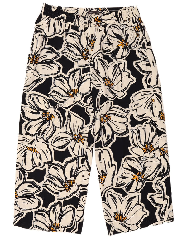 Pantaloni casual da donna Marks & Spencer UK 18 XL W38 L28 Nero floreale