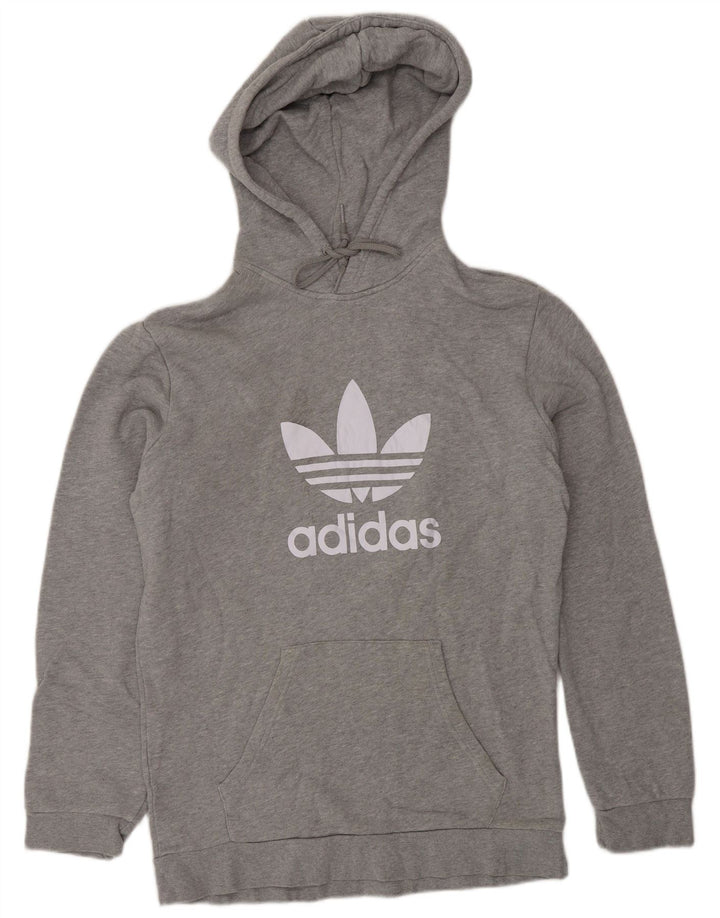 ADIDAS Mens Graphic Hoodie Jumper Small Grey Cotton