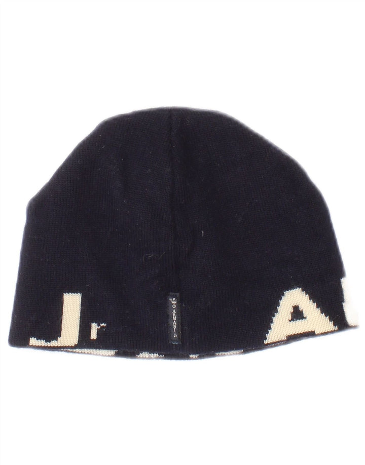 Cappello a cuffia in maglia grafica da ragazzo Armani Junior Taglia unica Blu navy Colorblock