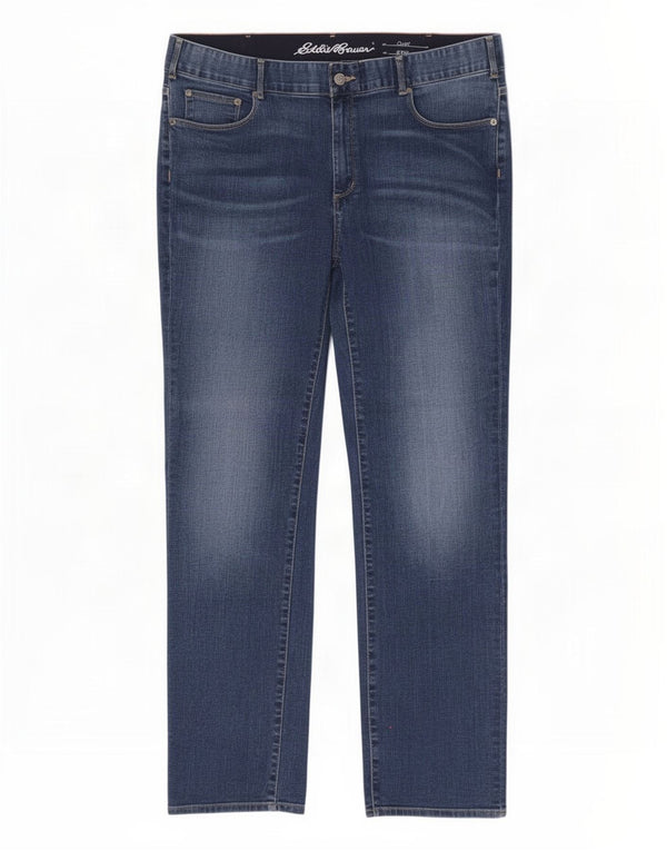 Eddie Bauer Womens Curvy Straight Jeans US 18 2XL W40 L31 Blue Cotton