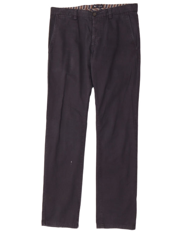 Pantaloni chino dritti da uomo Aquascutum IT 50 Large W34 L34 Blu Navy