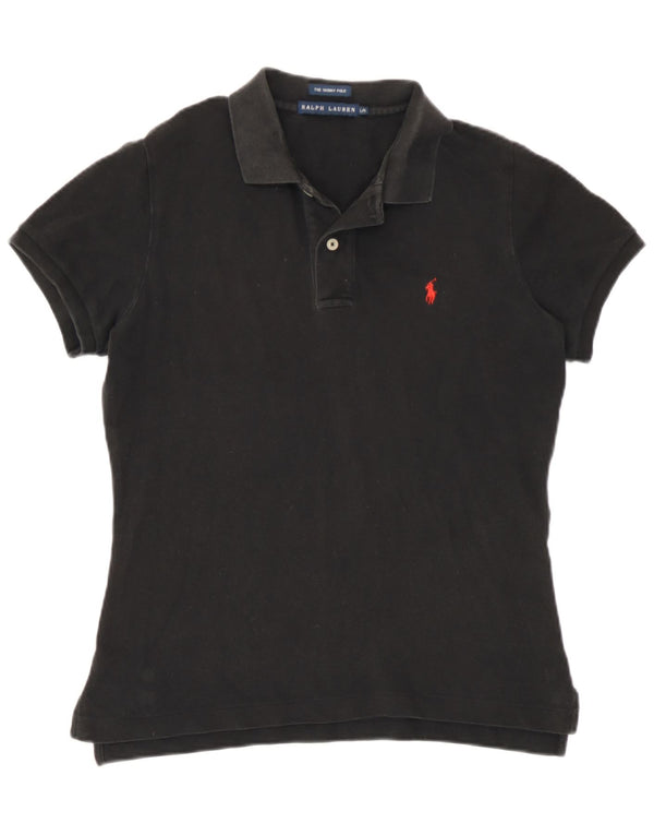 Polo skinny da donna Ralph Lauren UK 14 grande cotone nero