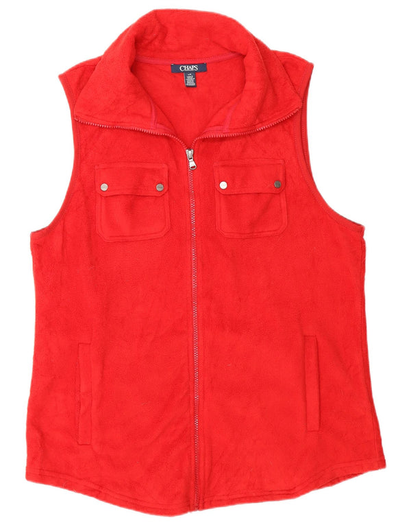 Gilet in pile da donna Chaps UK 16 grande rosso poliestere