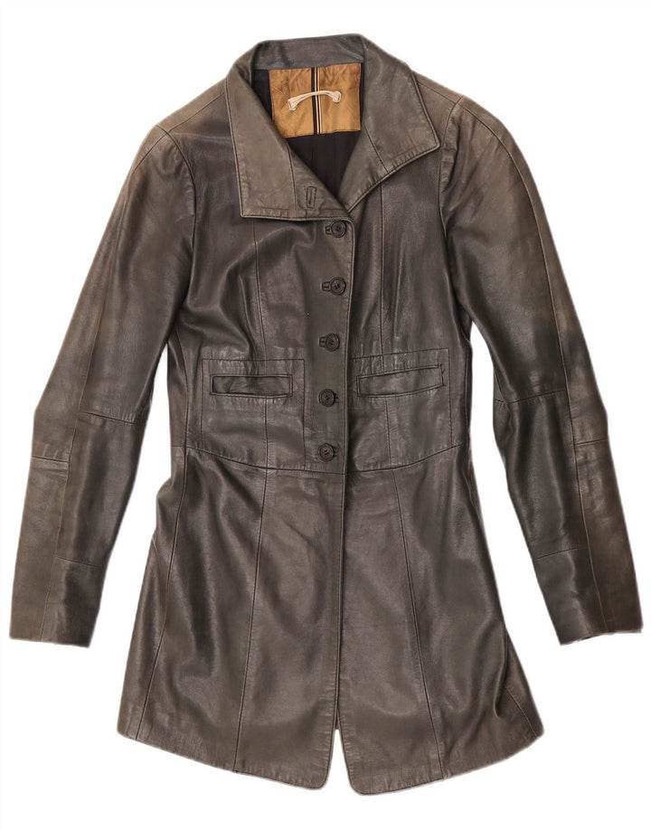 Giacca in pelle da donna vintage IT 40 piccola in pelle verde