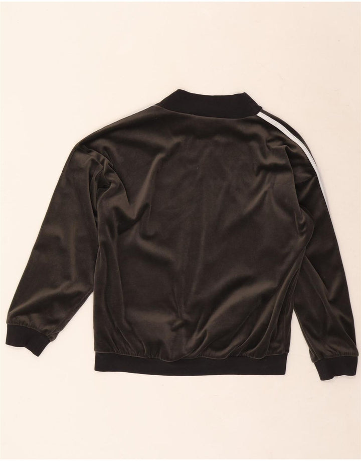 Felpa in velluto per ragazze Adidas, maglione 11-12 anni, poliestere grigio