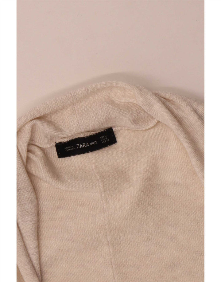 Maglione cardigan aperto lungo da donna Zara UK 12 Beige medio screziato