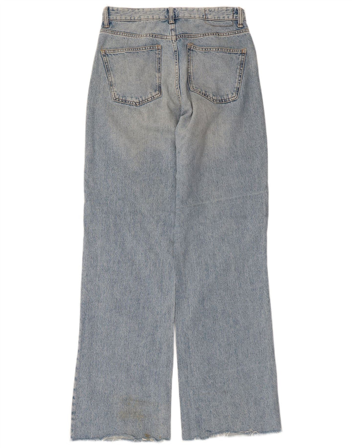 Jeans Zara da donna a gamba larga effetto invecchiato EU 40 medio W30 L33 blu