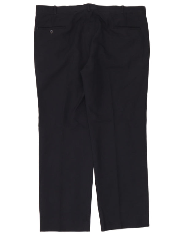 Pantaloni da abito dritti da uomo Farah W42 L33 poliestere blu navy