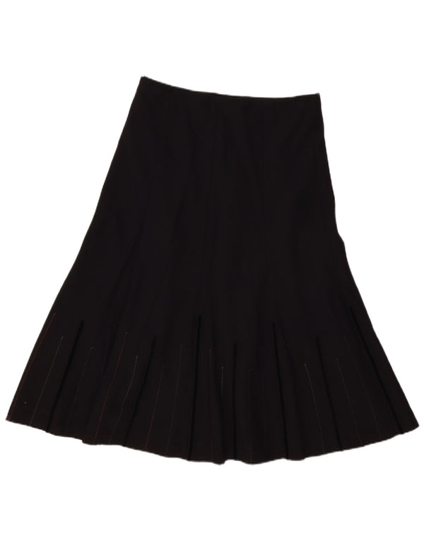 Gonna a trapezio da donna Marks & Spencer UK 12 media W32 poliestere nero
