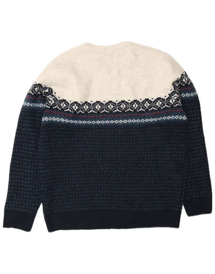 Maglione maglione girocollo da uomo Marks & Spencer grande turchese Fair Isle