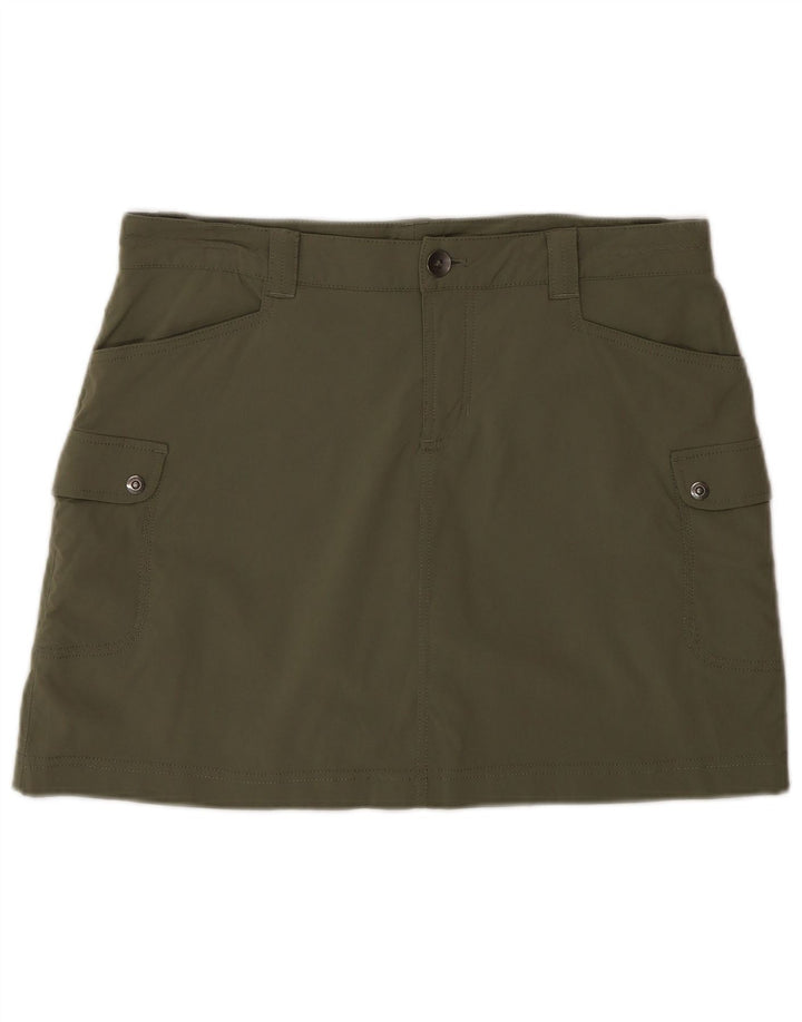 Gonna cargo da donna Eddie Bauer US 6 media W32 nylon kaki