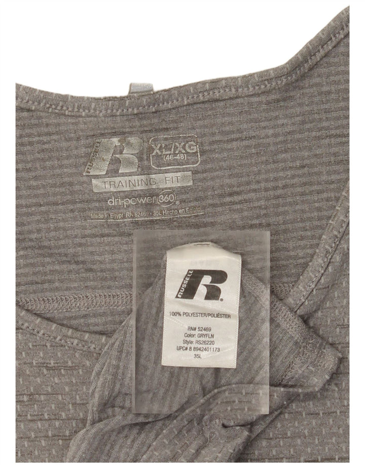 RUSSELL ATHLETIC Canotta Dri-Power da uomo UK 46/48 XL Grigio chiazzato