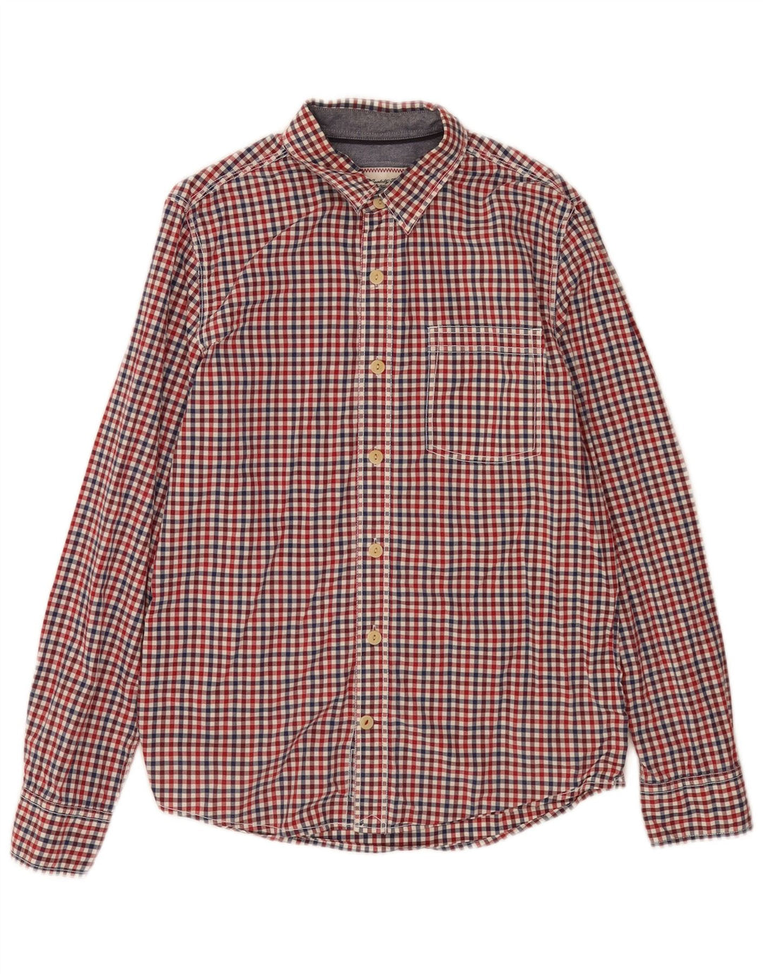 Camicia da uomo Fat Face piccola in cotone a quadretti rossi
