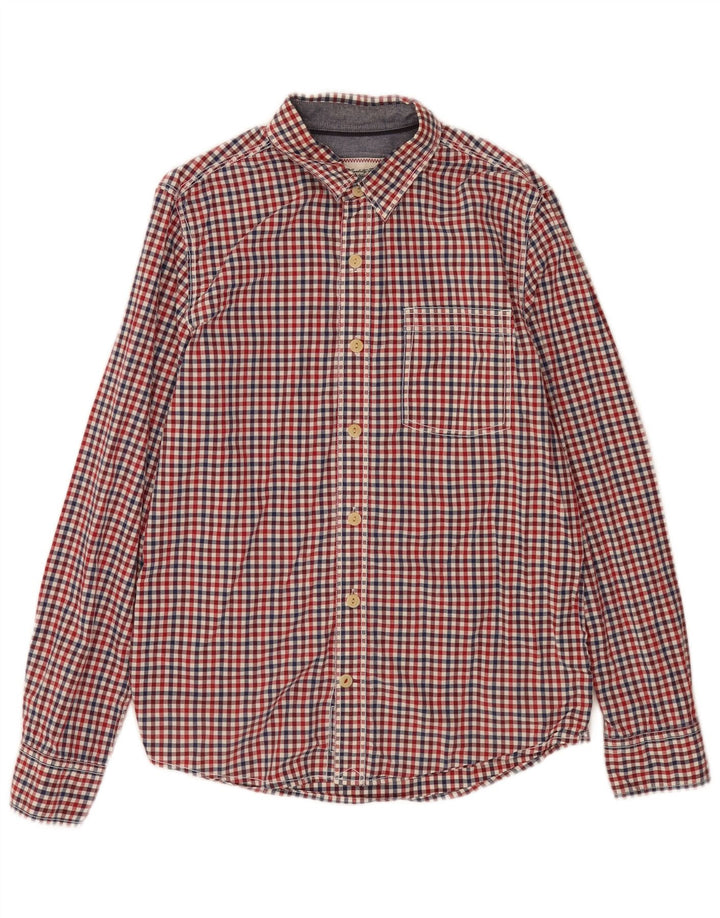 Camicia da uomo Fat Face piccola in cotone a quadretti rossi