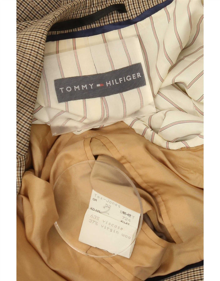 Giacca blazer a 2 bottoni da uomo Tommy Hilfiger IT 52 XL viscosa a quadretti beige
