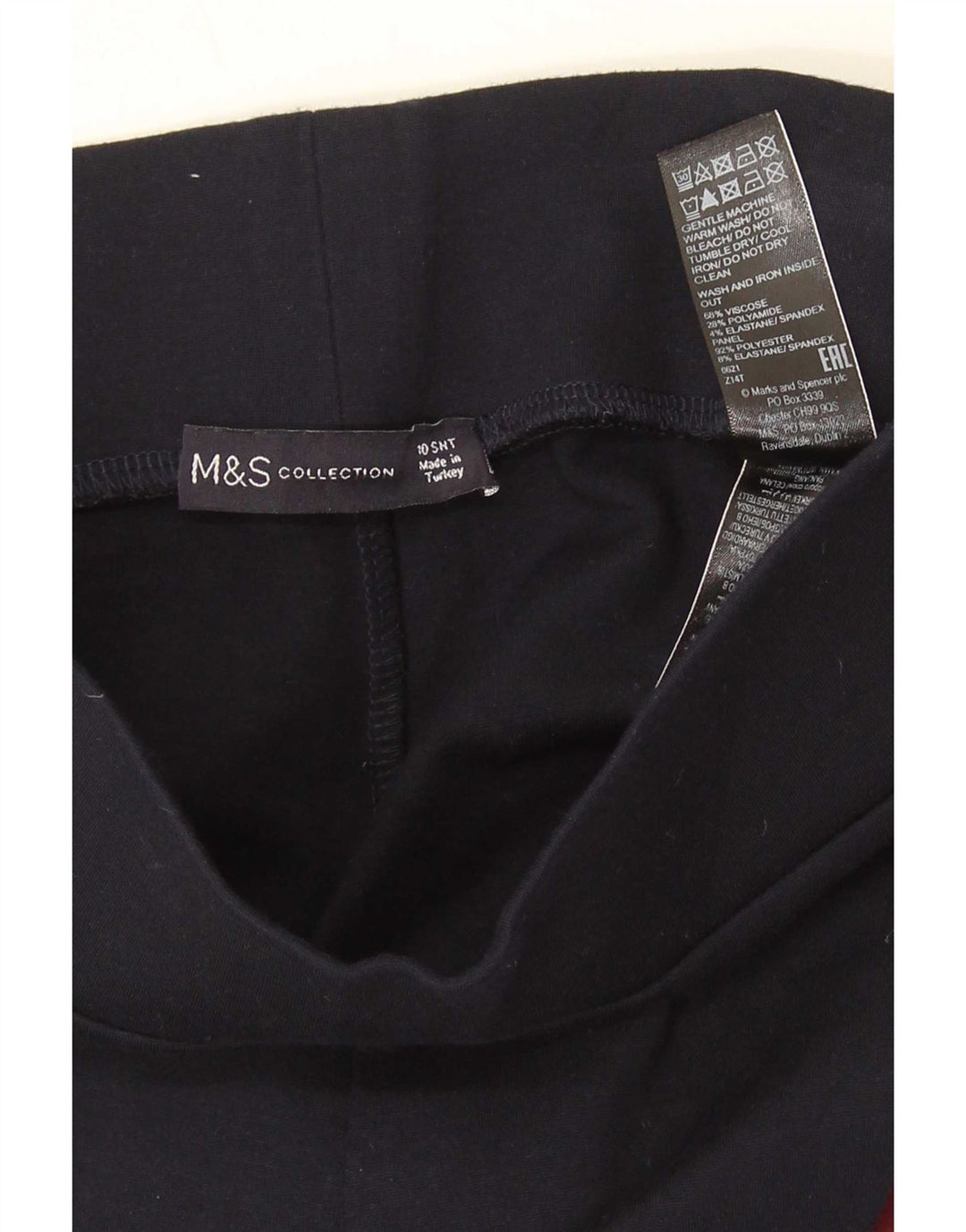 Leggings corti da donna Marks & Spencer UK 10 piccoli in viscosa blu navy