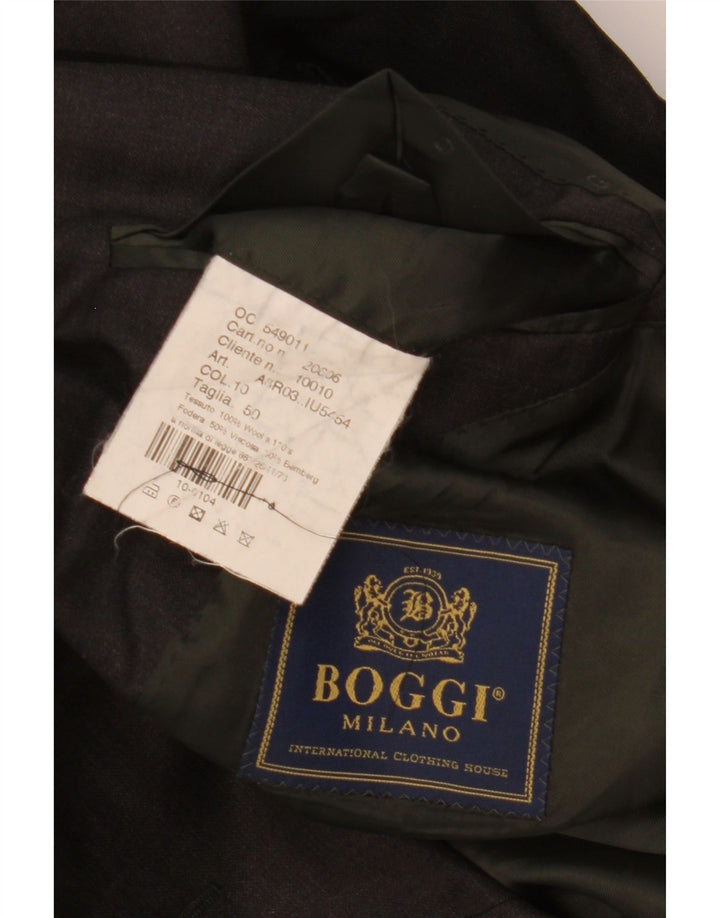 Giacca blazer da uomo a 3 bottoni Boggi IT 50 Large in lana nera