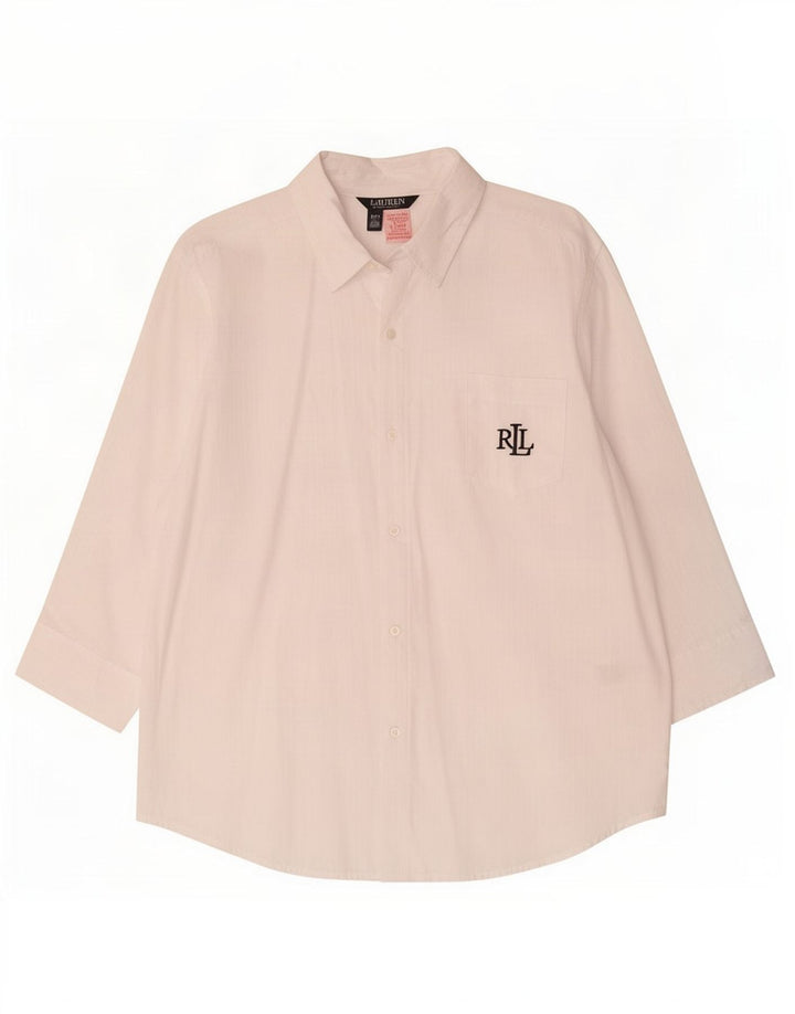 Camicia da uomo Ralph Lauren in cotone bianco medio