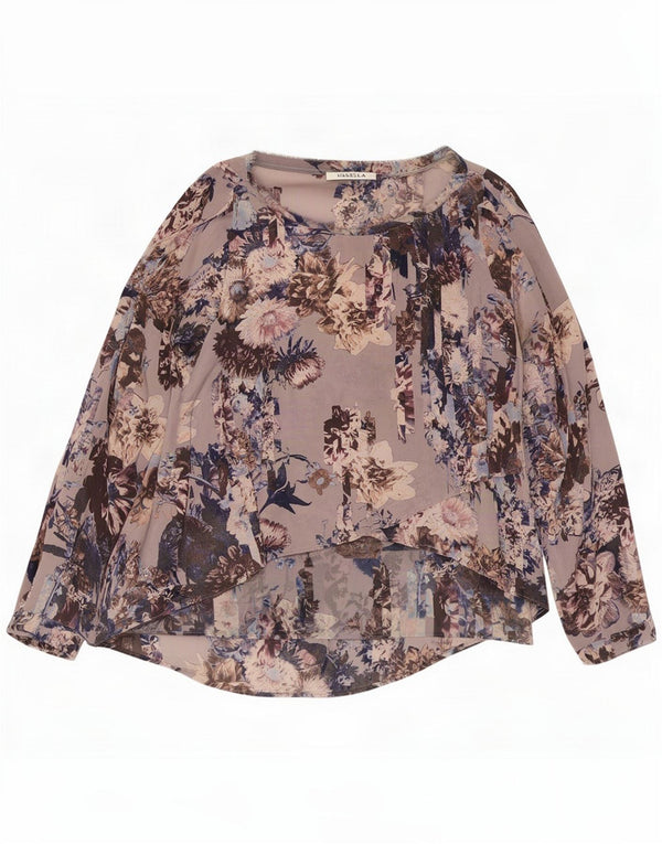 Camicetta a maniche lunghe da donna Marella Top UK 8 piccolo viola floreale