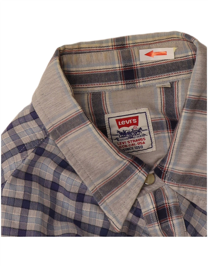 Camicia Levi's da uomo in cotone a quadri grigi grandi
