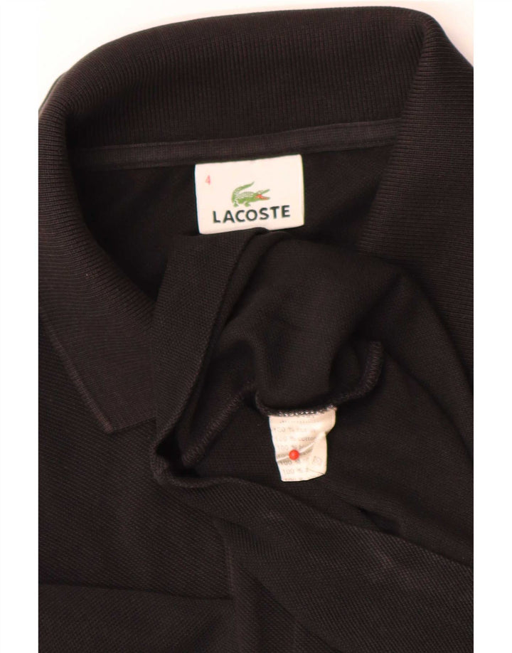 Polo Lacoste da uomo a maniche lunghe, vestibilità regolare, taglia 4, cotone nero medio