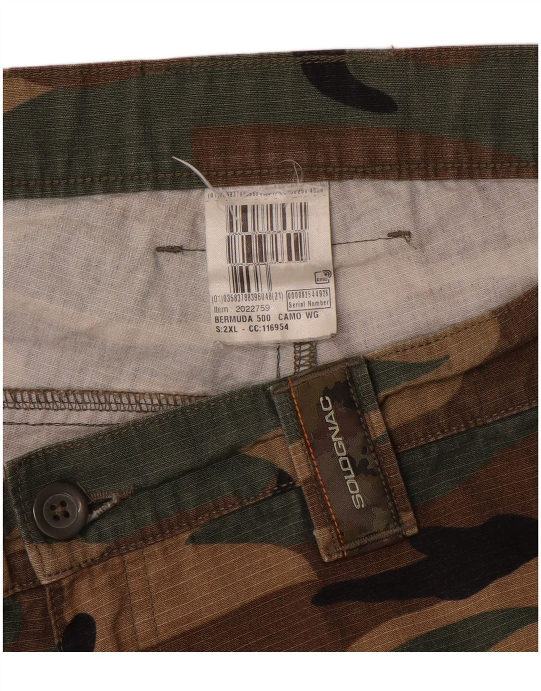 Pantaloncini cargo da uomo SOLOGNAC W38 XL Marrone mimetico